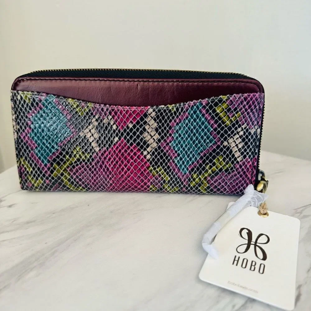 HOBO Max Large Zip Around Leather Continental Wallet, Organization, Mosaic, NWT‎